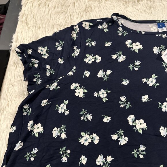 Old Navy womens NWT 4X blue floral Luxe tee short sleeve prairie boho timeless - Picture 6 of 13
